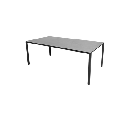 Cane-line Pure spisebord 200×100 cm – Lava grey, aluminium / Concrete grey, keramikk