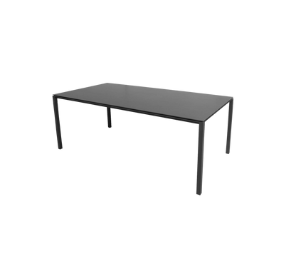 Cane-line Pure spisebord 200×100 cm – Lava grey, aluminium / Nero black, keramikk