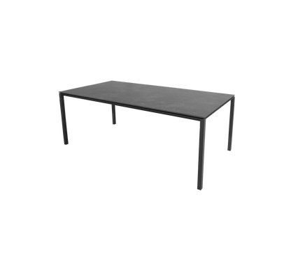 Cane-line Pure spisebord 200×100 cm – Lava grey, aluminium / Fossil black, keramikk