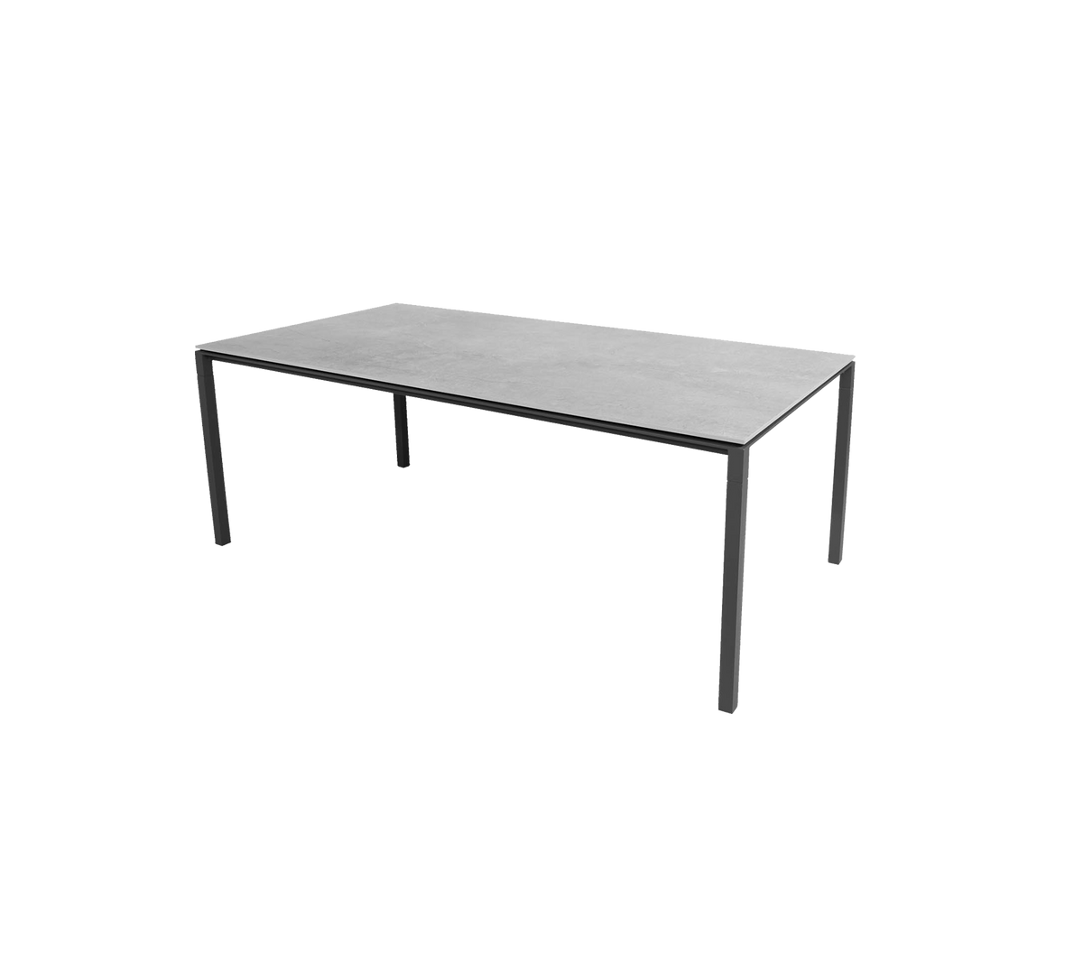Cane-line Pure spisebord 200×100 cm – Lava grey, aluminium / Fossil grey, keramikk