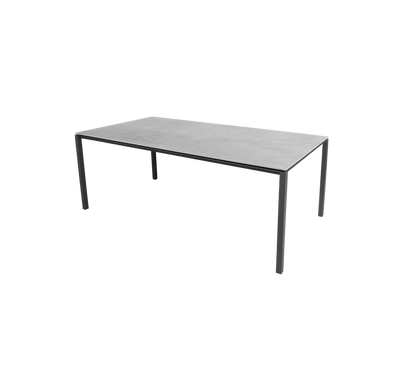 Cane-line Pure spisebord 200×100 cm – Lava grey, aluminium / Fossil grey, keramikk