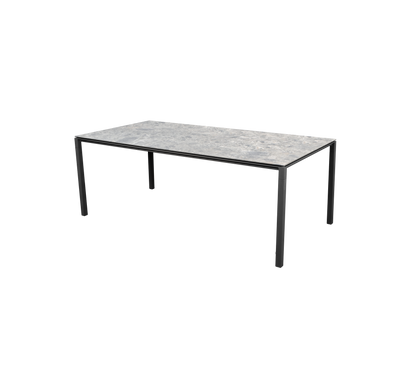 Cane-line Pure spisebord 200×100 cm – Lava grey, aluminium / Multi colour, keramikk