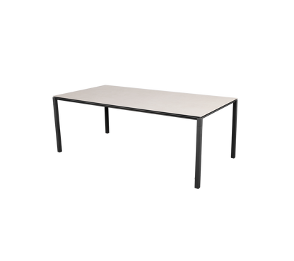 Cane-line Pure spisebord 200×100 cm – Lava grey, aluminium / Toscana sand, keramikk