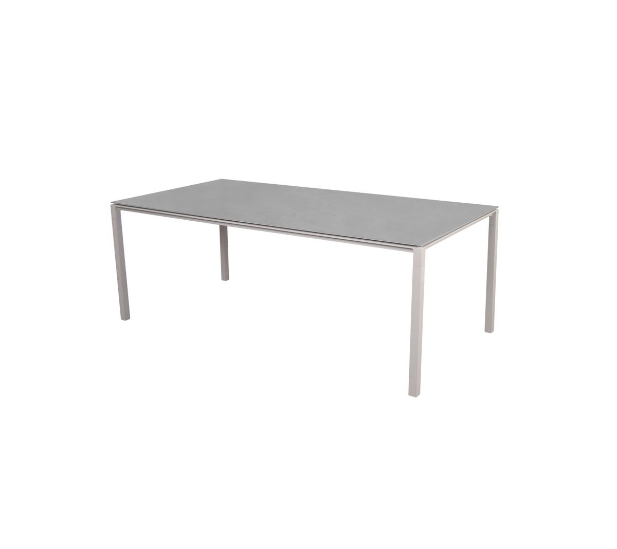 Cane-line Pure spisebord 200×100 cm – Sand, aluminium / Concrete grey, keramikk