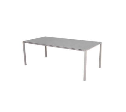 Cane-line Pure spisebord 200×100 cm – Sand, aluminium / Concrete grey, keramikk