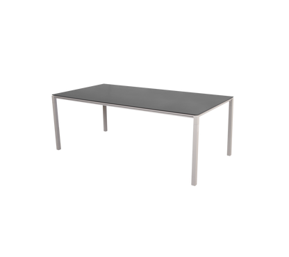 Cane-line Pure spisebord 200×100 cm – Sand, aluminium / Nero black, keramikk