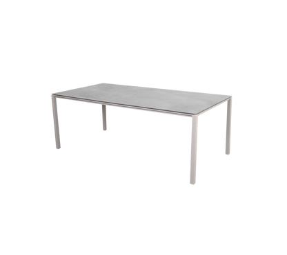 Cane-line Pure spisebord 200×100 cm – Sand, aluminium / Fossil grey, keramikk