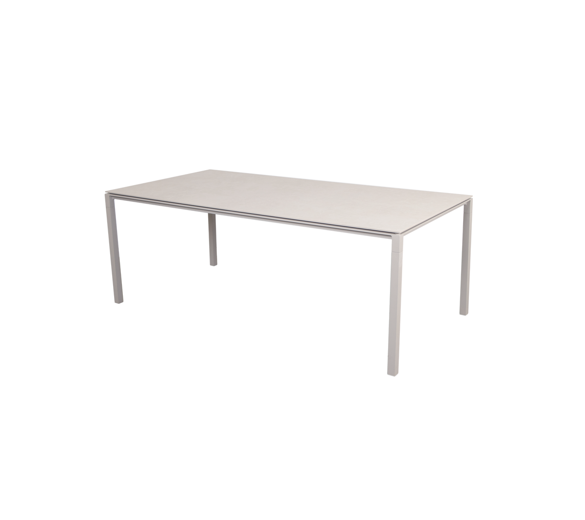 Cane-line Pure spisebord 200×100 cm – Sand, aluminium / Toscana sand, keramikk