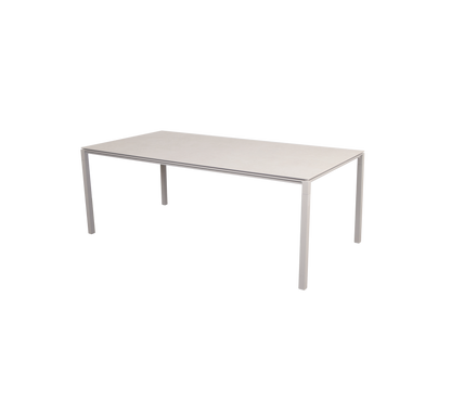 Cane-line Pure spisebord 200×100 cm – Sand, aluminium / Toscana sand, keramikk