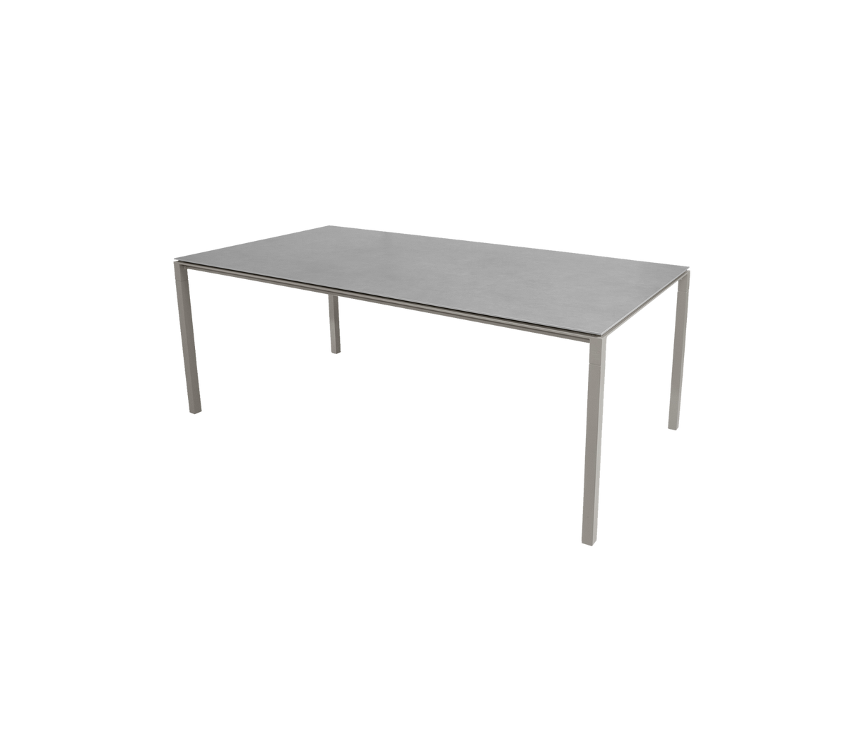 Cane-line Pure spisebord 200×100 cm – Taupe, aluminium / Concrete grey, keramikk