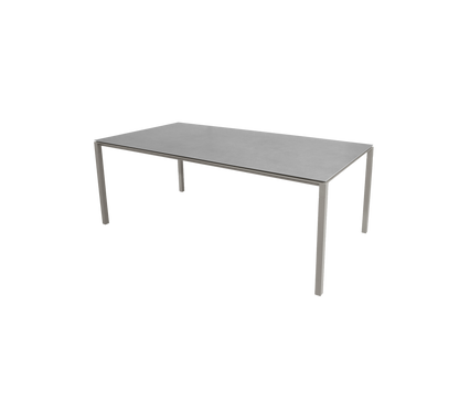Cane-line Pure spisebord 200×100 cm – Taupe, aluminium / Concrete grey, keramikk