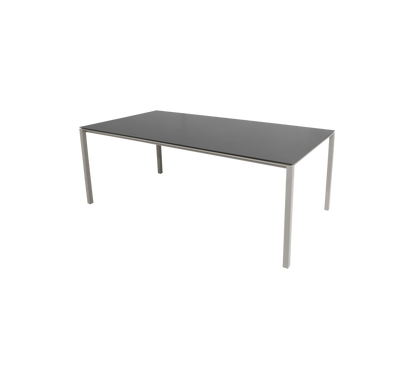 Cane-line Pure spisebord 200×100 cm – Taupe, aluminium / Nero black, keramikk
