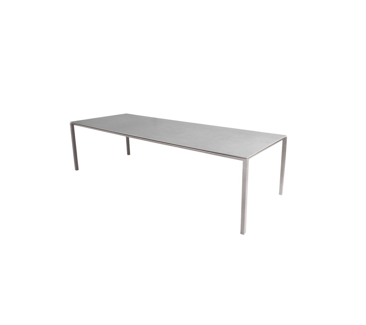 Cane-line Pure spisebord 280×100 cm – Taupe, aluminium / Concrete grey, keramikk