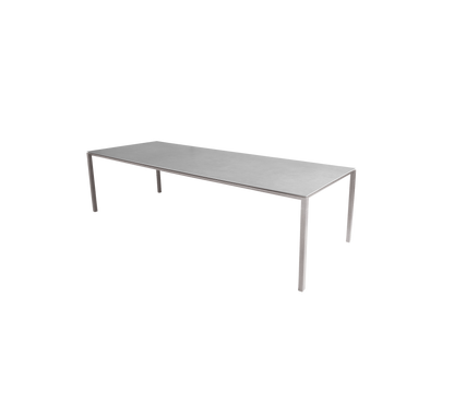 Cane-line Pure spisebord 280×100 cm – Taupe, aluminium / Concrete grey, keramikk