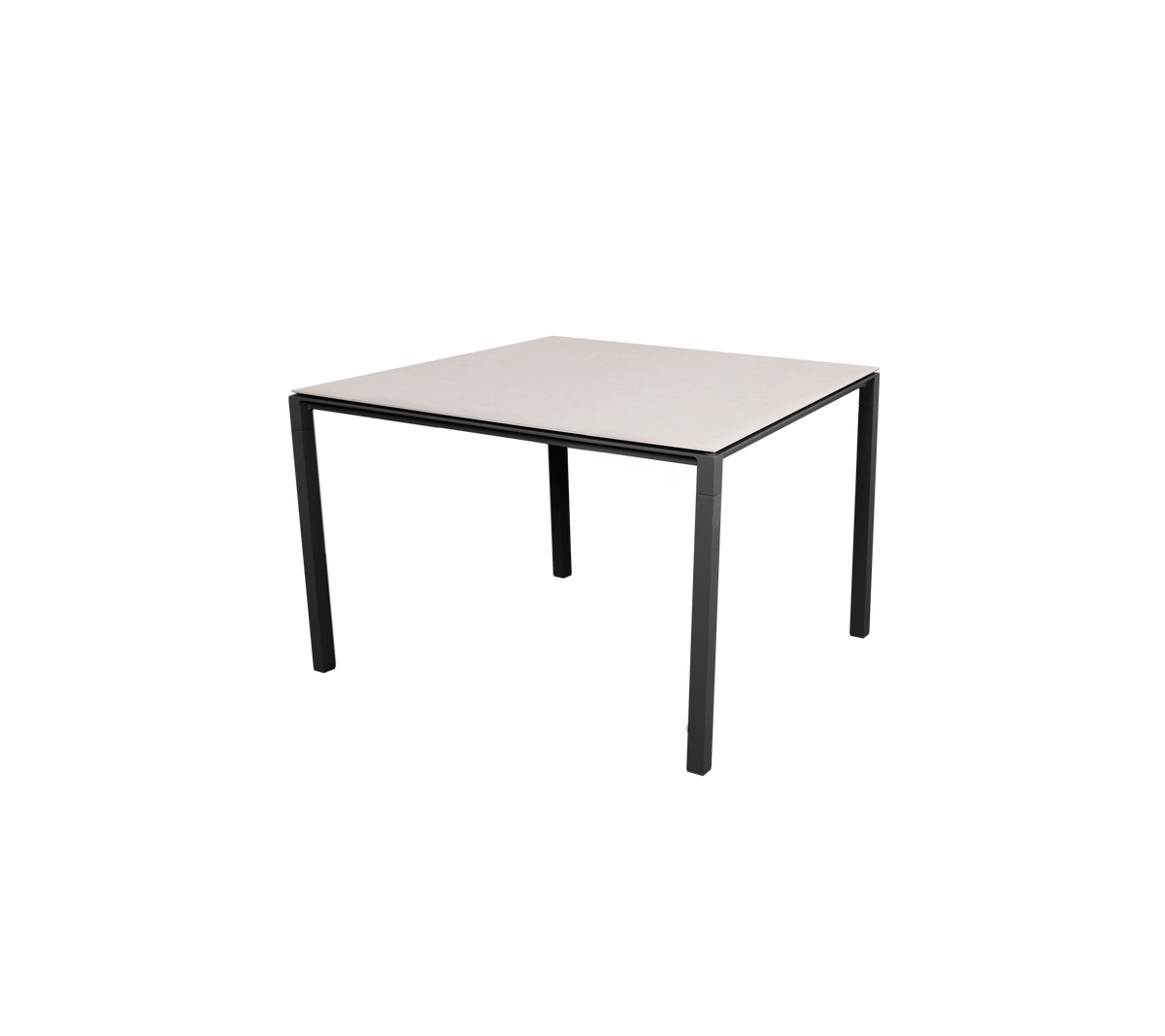Cane-line Pure spisebord 100×100 cm – Lava grey, aluminium / Toscana sand, keramikk