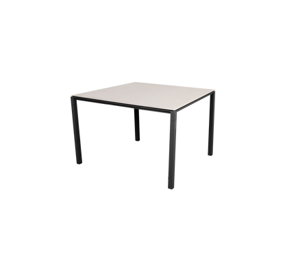 Cane-line Pure spisebord 100×100 cm – Lava grey, aluminium / Toscana sand, keramikk