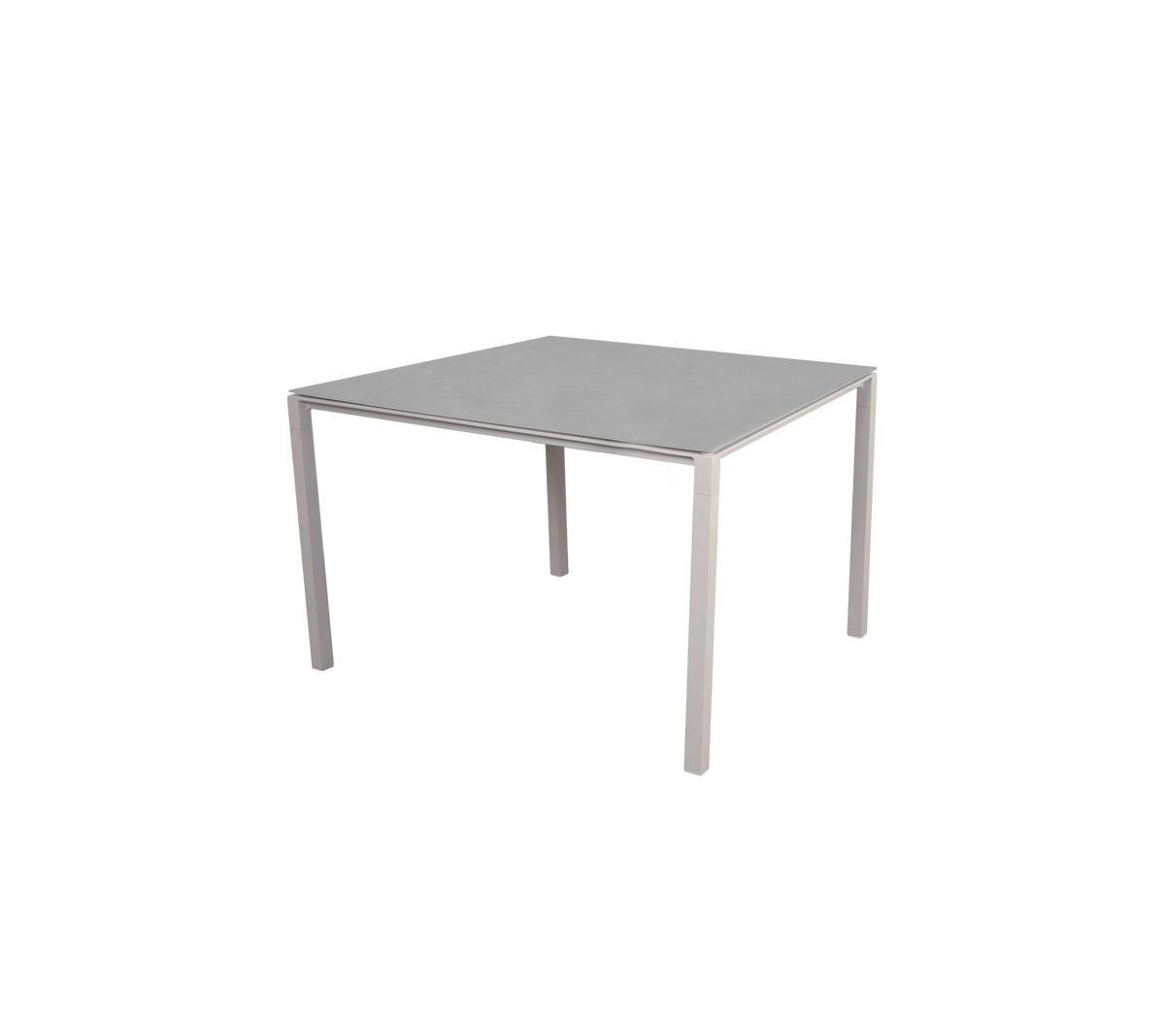 Cane-line Pure spisebord 100×100 cm – Sand, aluminium / Concrete grey, keramikk