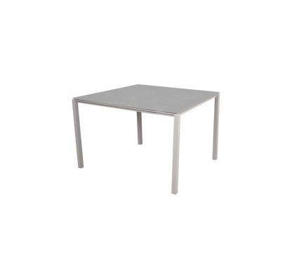 Cane-line Pure spisebord 100×100 cm – Sand, aluminium / Concrete grey, keramikk