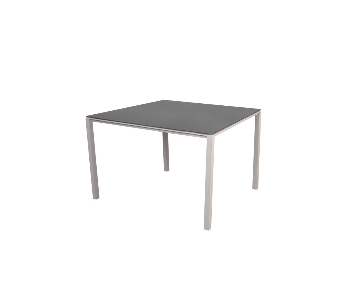 Cane-line Pure spisebord 100×100 cm – Sand, aluminium / Nero black, keramikk