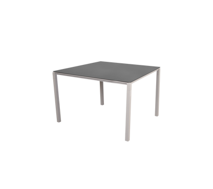 Cane-line Pure spisebord 100×100 cm – Sand, aluminium / Nero black, keramikk