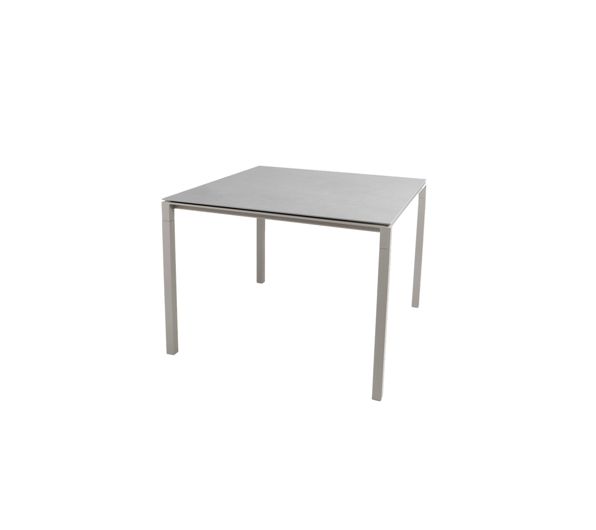 Cane-line Pure spisebord 100×100 cm – Taupe, aluminium / Concrete grey, keramikk
