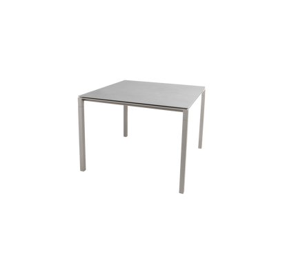 Cane-line Pure spisebord 100×100 cm – Taupe, aluminium / Concrete grey, keramikk