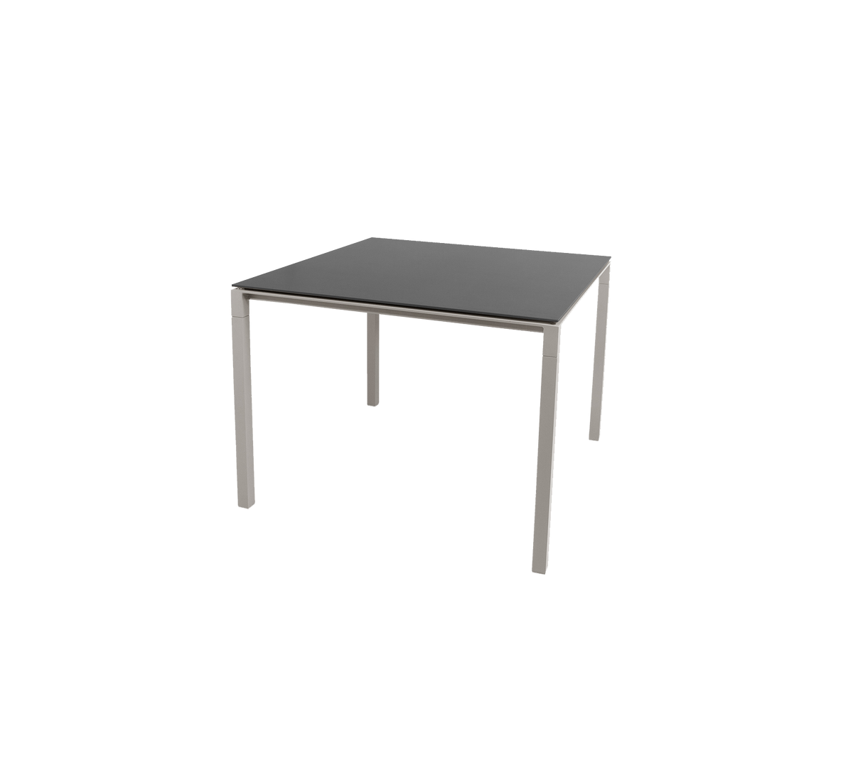 Cane-line Pure spisebord 100×100 cm – Taupe, aluminium / Nero black, keramikk