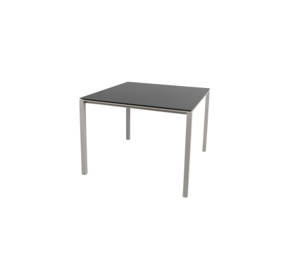 Cane-line Pure spisebord 100×100 cm – Taupe, aluminium / Nero black, keramikk
