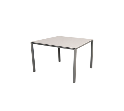 Cane-line Pure spisebord 100×100 cm – Taupe, aluminium / Toscana sand, keramikk