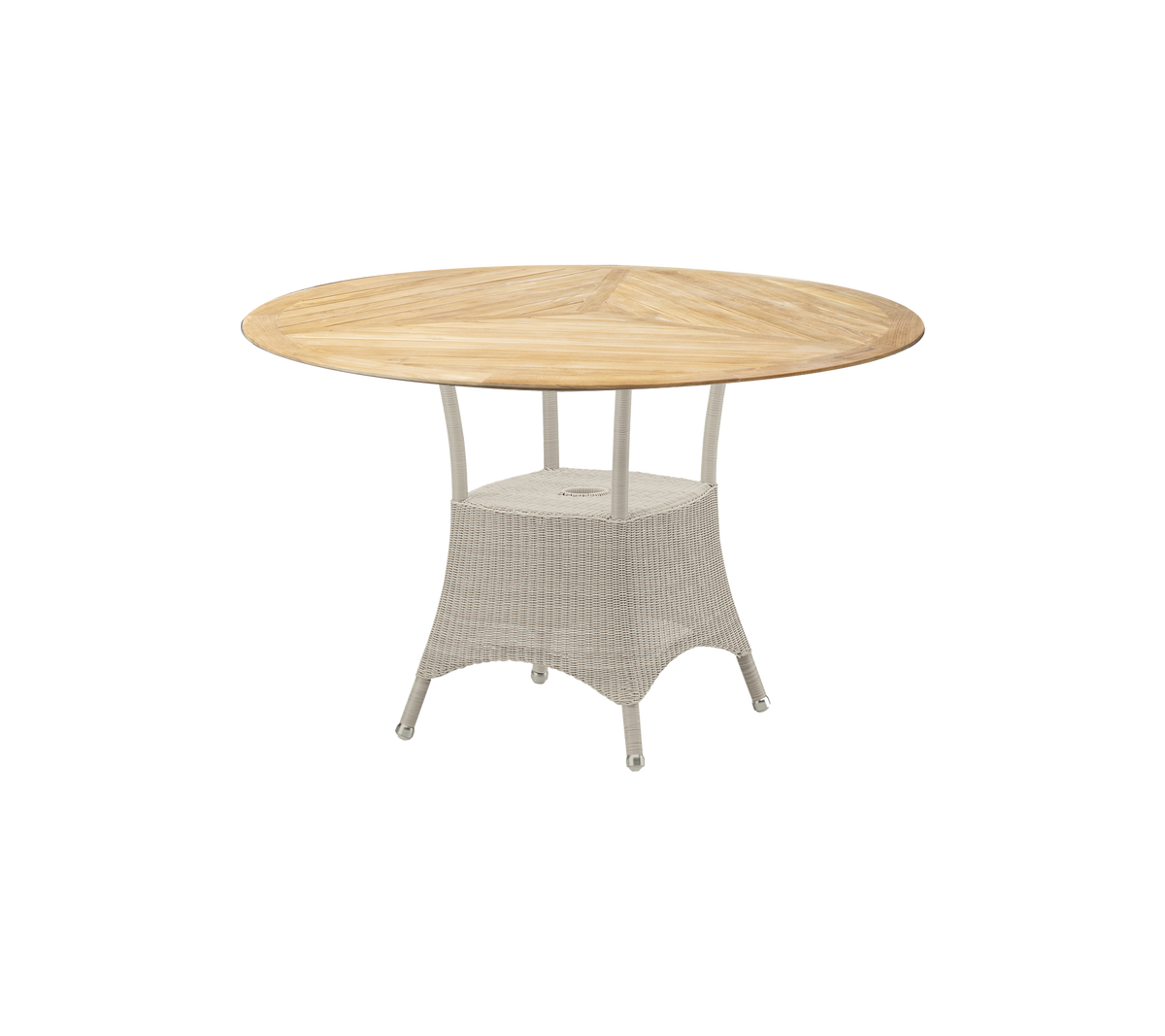 Cane-line Lansing spisebord Ø 120 cm, teak bordplate