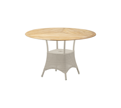 Cane-line Lansing spisebord Ø 120 cm, teak bordplate
