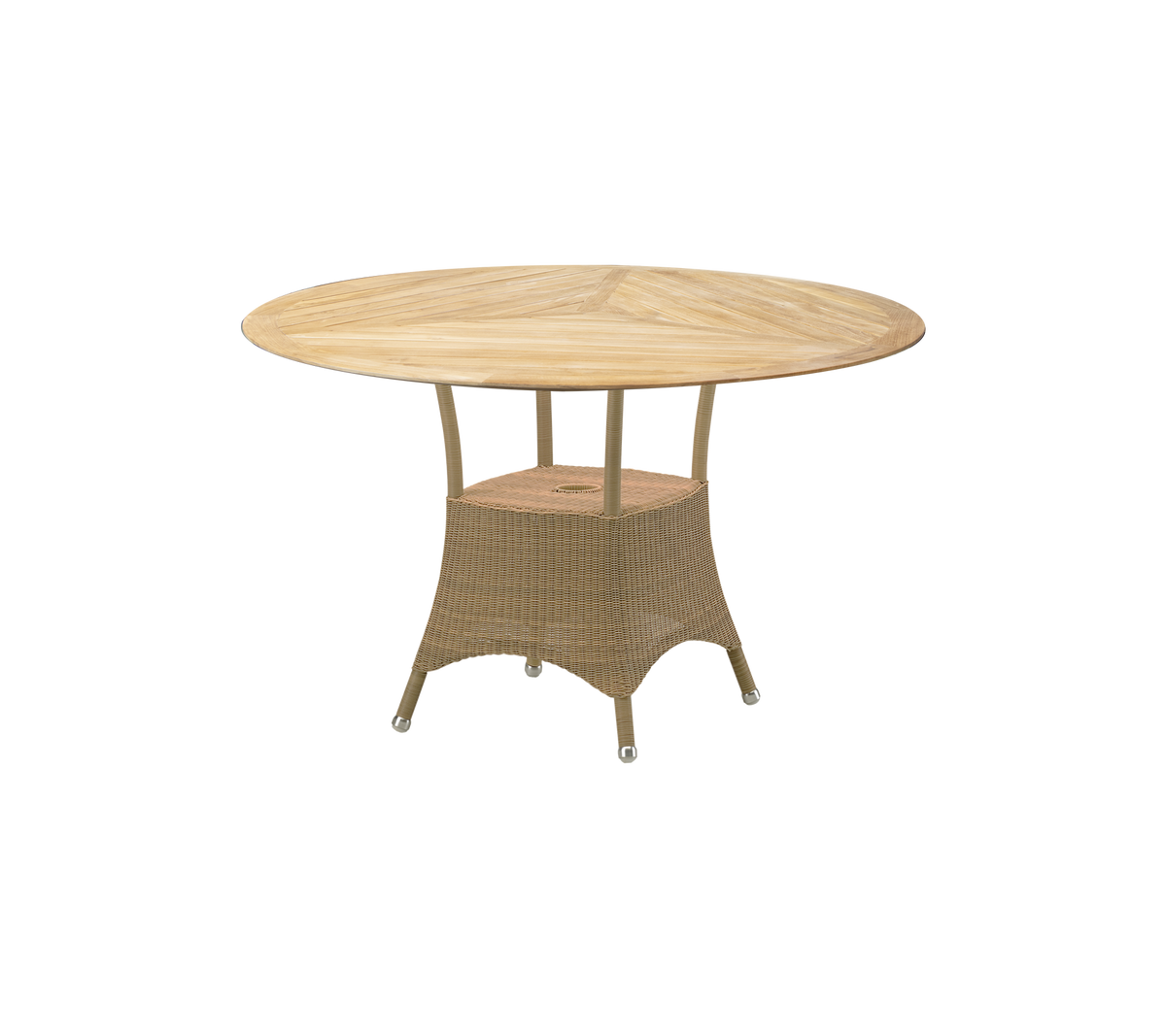 Cane-line Lansing spisebord Ø 120 cm, teak bordplate