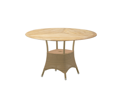 Cane-line Lansing spisebord Ø 120 cm, teak bordplate