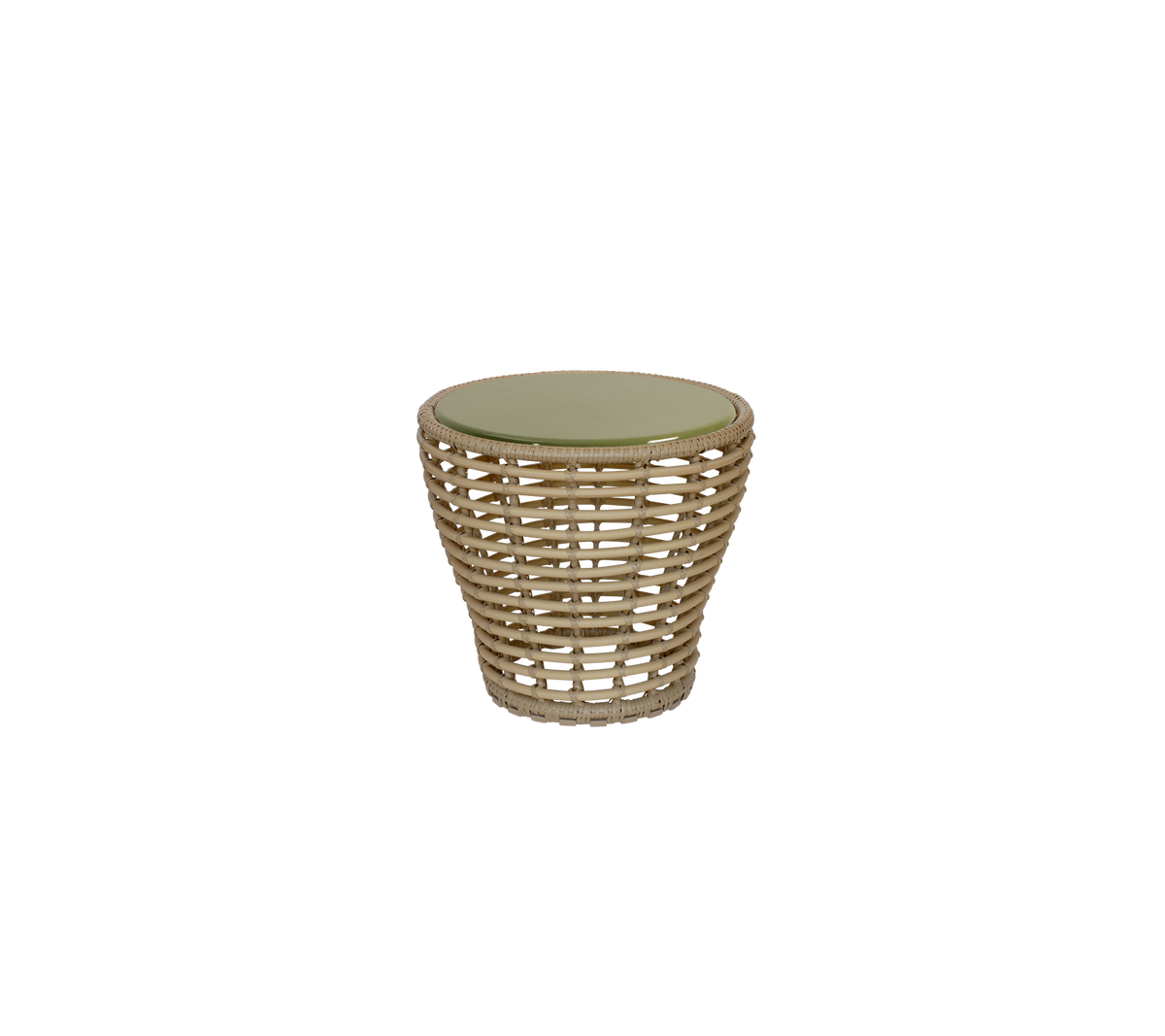 Cane-line Basket sofabord liten – Natural, braid Weave / Green, glasert lavastein