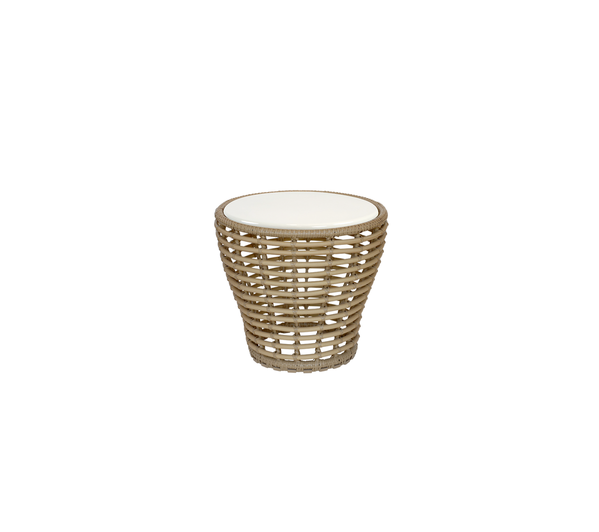Cane-line Basket sofabord liten – Natural, braid Weave / Sand, glasert lavastein