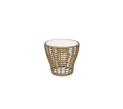 Cane-line Basket sofabord liten – Natural, braid Weave / Sand, glasert lavastein