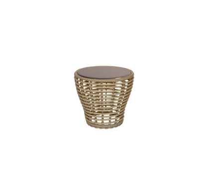 Cane-line Basket sofabord liten – Natural, braid Weave / Taupe, glasert lavastein