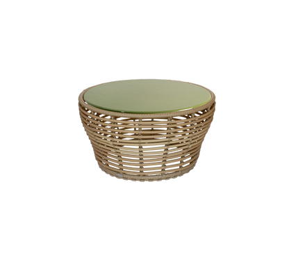Cane-line Basket sofabord medium – Natural, braid Weave / Green, glasert lavastein