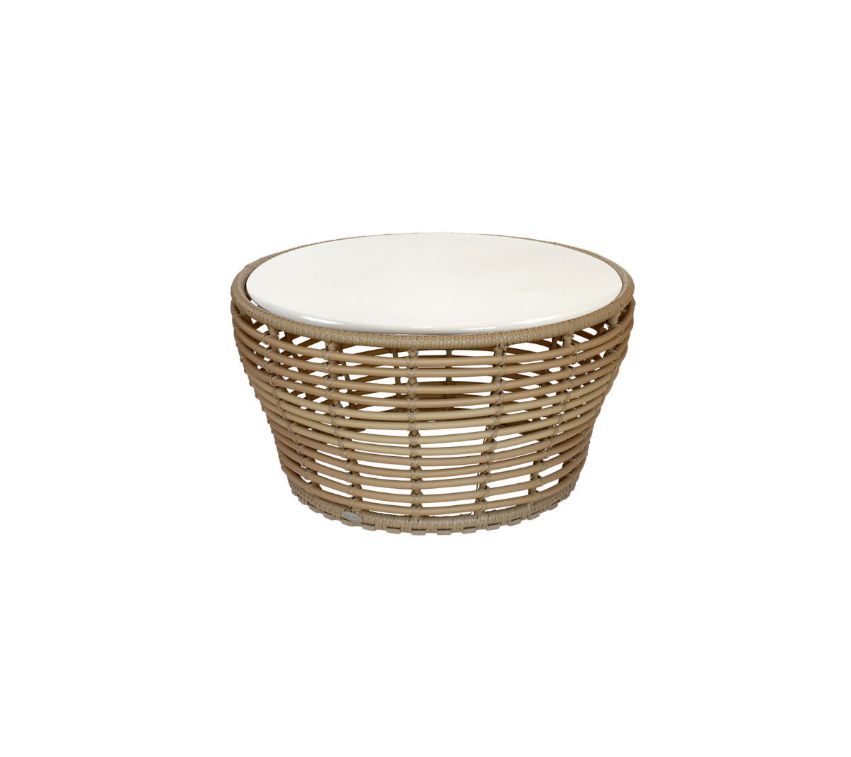 Cane-line Basket sofabord medium – Natural, braid Weave / Sand, glasert lavastein
