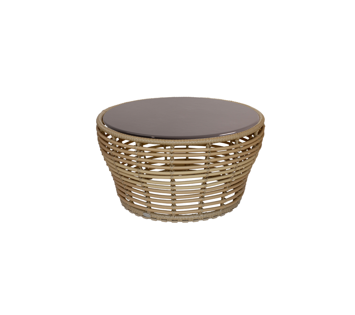 Cane-line Basket sofabord medium – Natural, braid Weave / Taupe, glasert lavastein