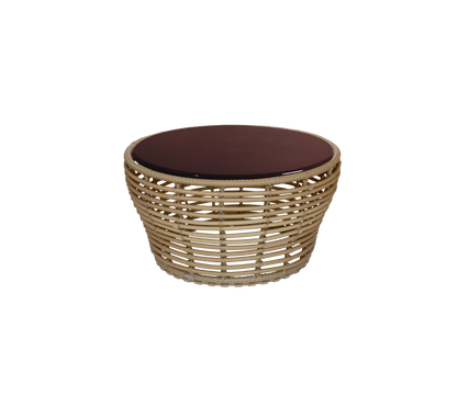 Cane-line Basket sofabord medium – Natural, braid Weave / Burgundy, glasert lavastein