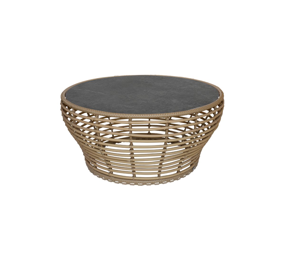 Cane-line Basket sofabord stor – Natural, braid Weave / Fossil black, keramikk