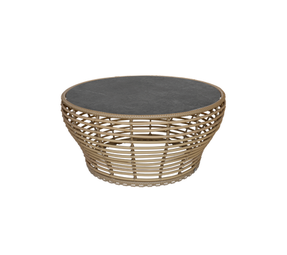 Cane-line Basket sofabord stor – Natural, braid Weave / Fossil black, keramikk