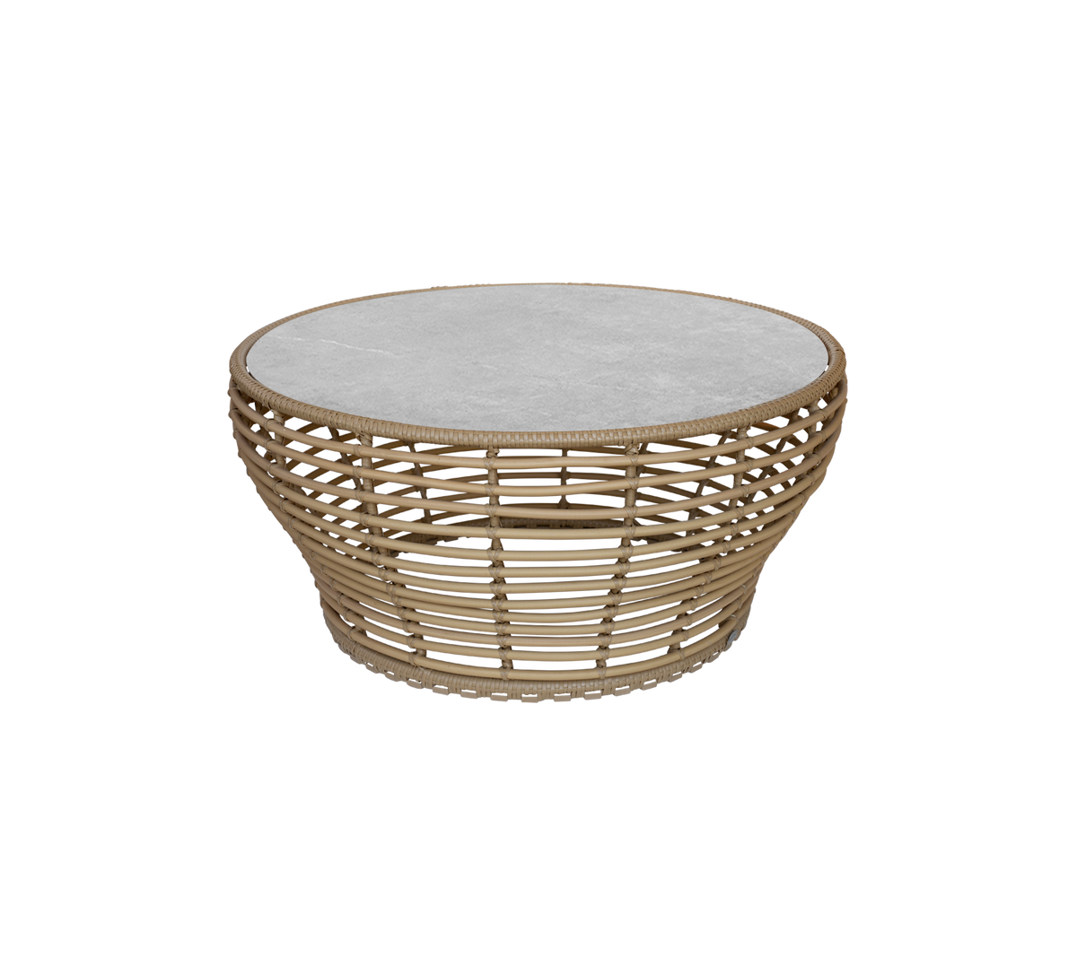 Cane-line Basket sofabord stor – Natural, braid Weave / Fossil grey, keramikk