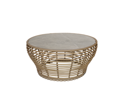 Cane-line Basket sofabord stor – Natural, braid Weave / Taupe, keramikk