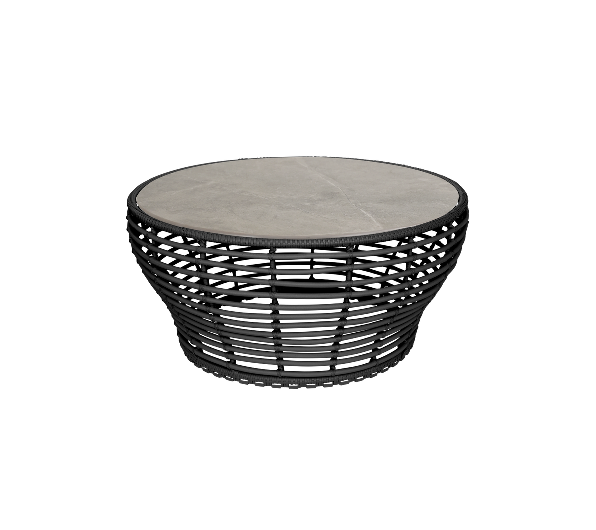 Cane-line Basket sofabord stor – Graphite, braid Weave / Taupe, keramikk