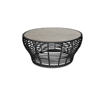 Cane-line Basket sofabord stor – Graphite, braid Weave / Taupe, keramikk