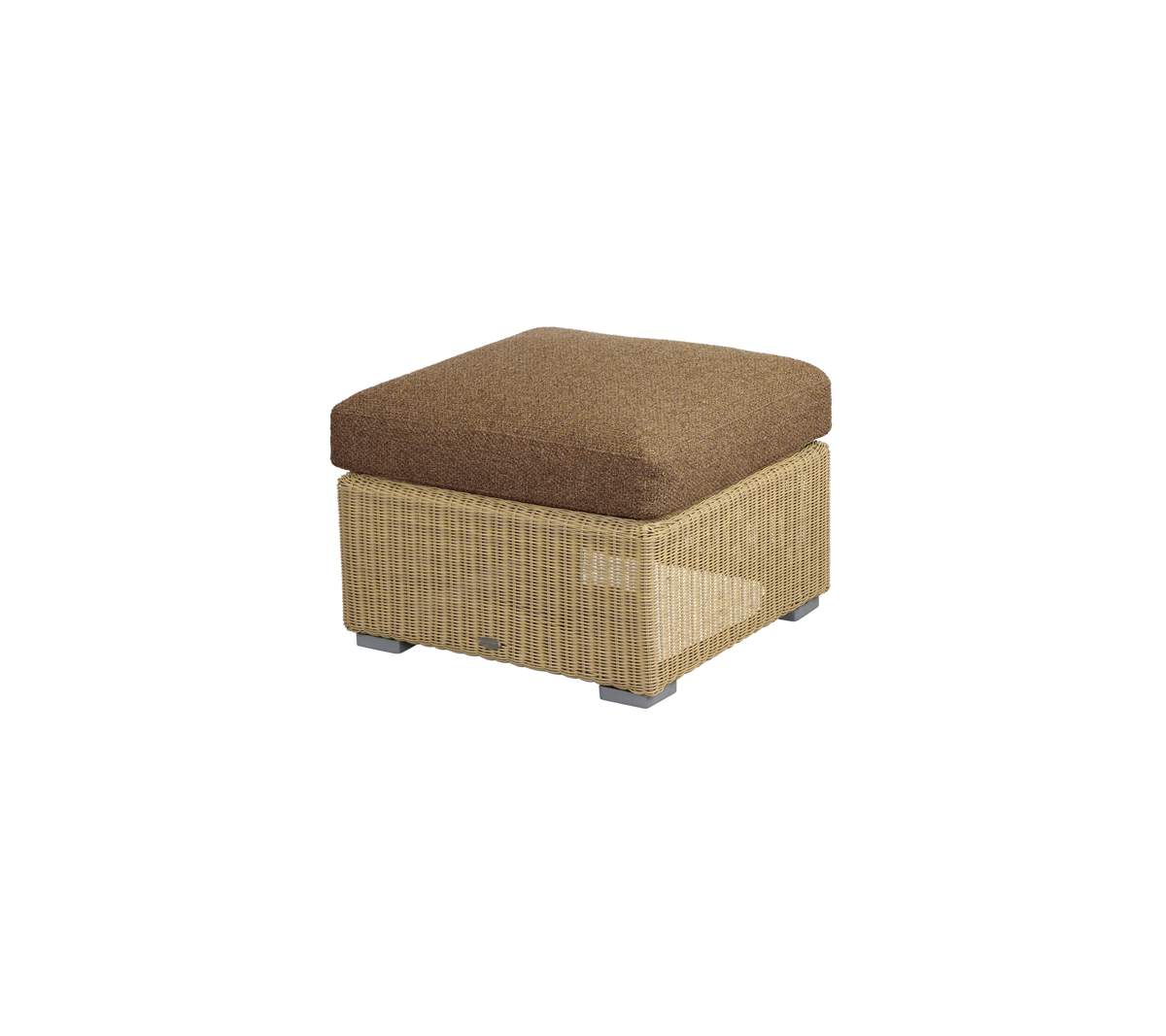Cane-line Chester krakk/sofabord – Natural, large round Weave / Umber brown, Rise m/QuickDry & Airflow