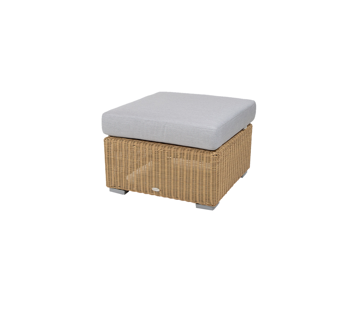 Cane-line Chester krakk/sofabord – Natural, large round Weave / Light grey, Natté m/QuickDry & Airflow