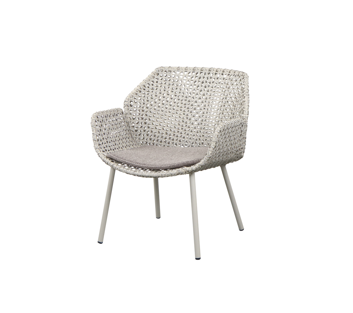 Cane-line Vibe loungestol – Sand/dark sand, small cross peel Weave / Light brown, Wove